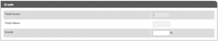 The Grade section showing fields for total score, total mean, and grade.