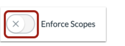 The Enforce Scopes toggle switched off.