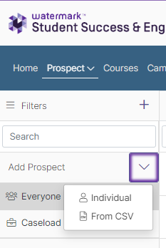 On the Admin page, scroll to Imports Administration, then select +New > Prospects.