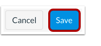 The action buttons section showing Cancel and Save buttons with the Save button highlighted.