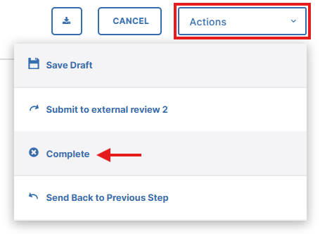 Workflow-Reviews-Early-Complete button to allow reviewers to finish a candidate's submission early.