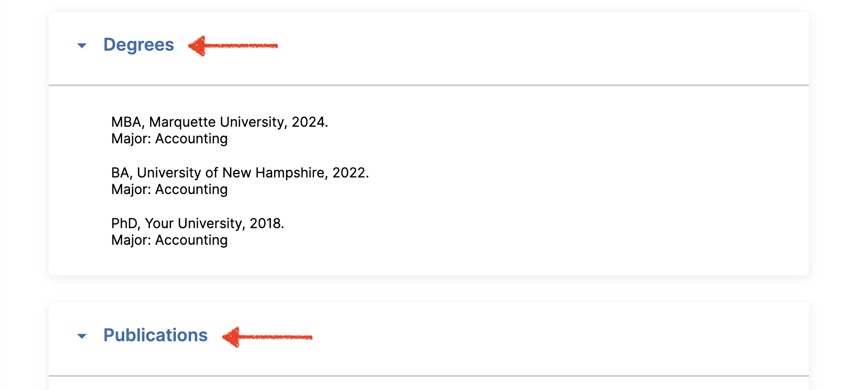 Click Activities names to add/edit new records.