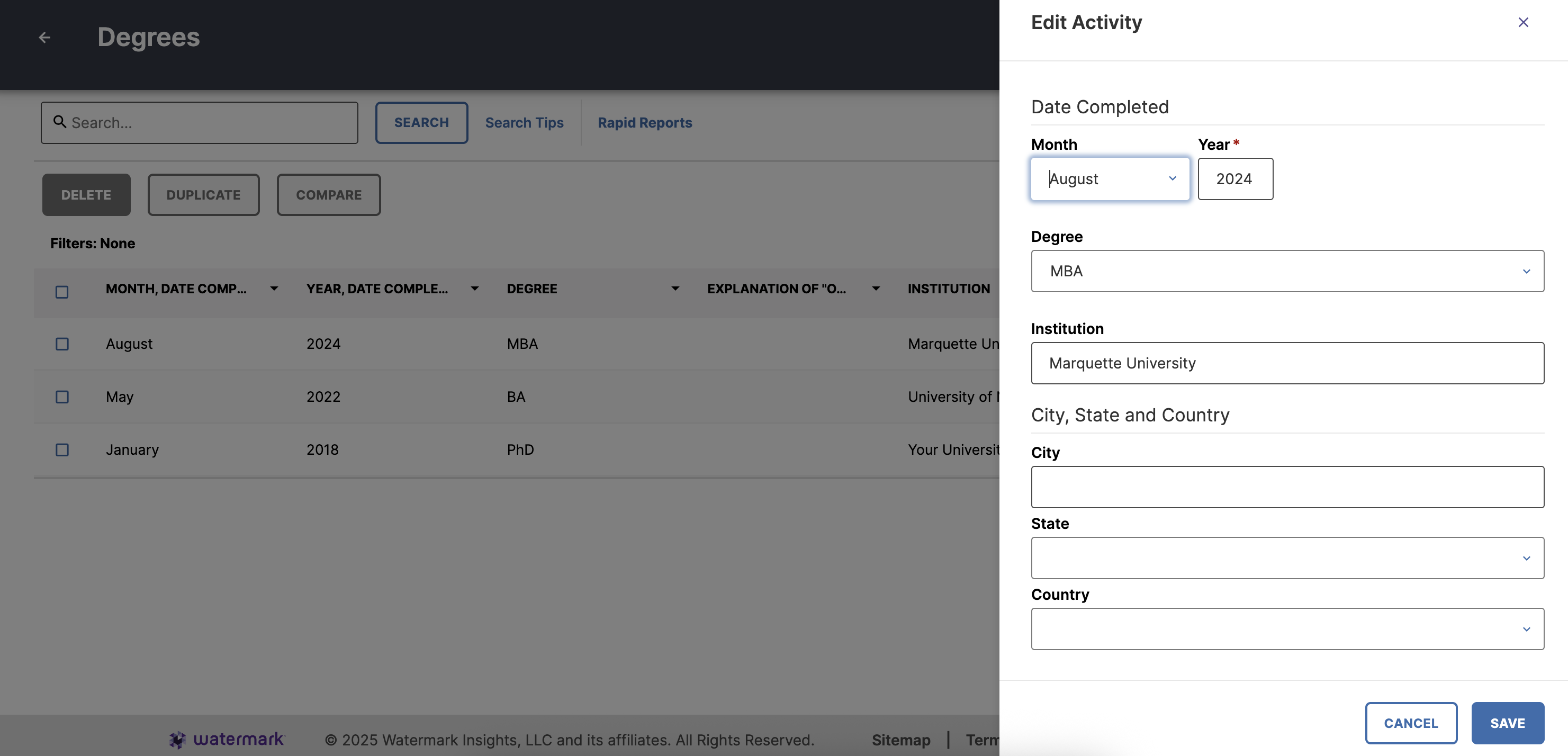Activity Drawer editor to edit any available fields within the record