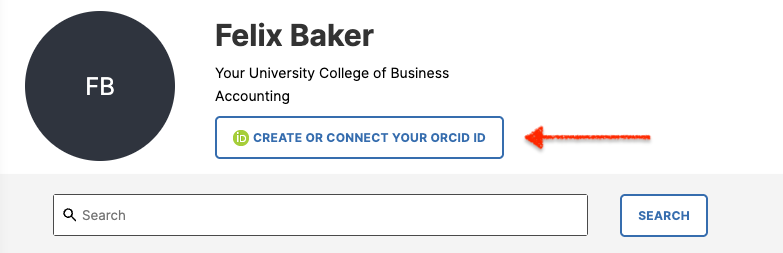 Option to Create or Connect ORCiD ID
