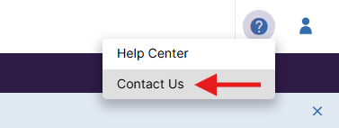 Expanded help resources menu in Faculty Success with Contact Us highlighted