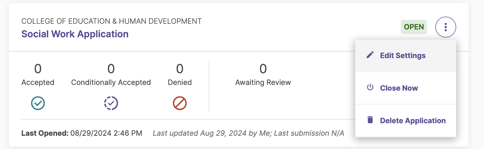 An application's menu with the 'Edit Settings' option highlighted.