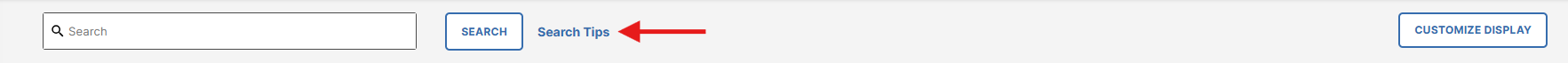 The Search banner on My Profile highlighting the 'Search Tips' option.