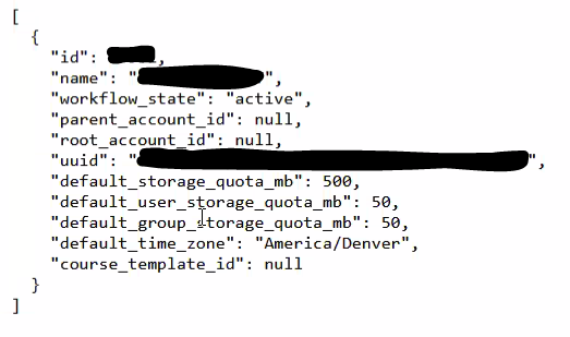 A code snippet for the Canvas connection success response.