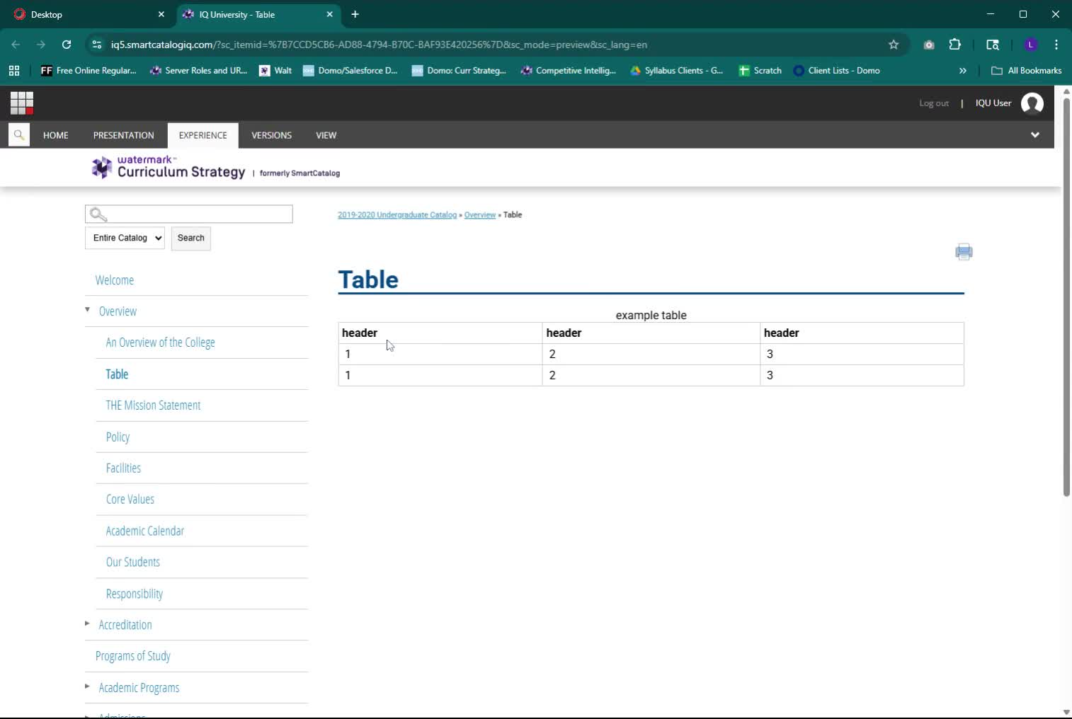 Preview of table as it would appear once published in new tab using web template styling