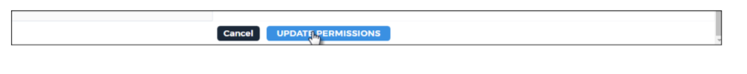 The permissions update action area showing Cancel and Update Permissions buttons with the Update Permissions button highlighted.