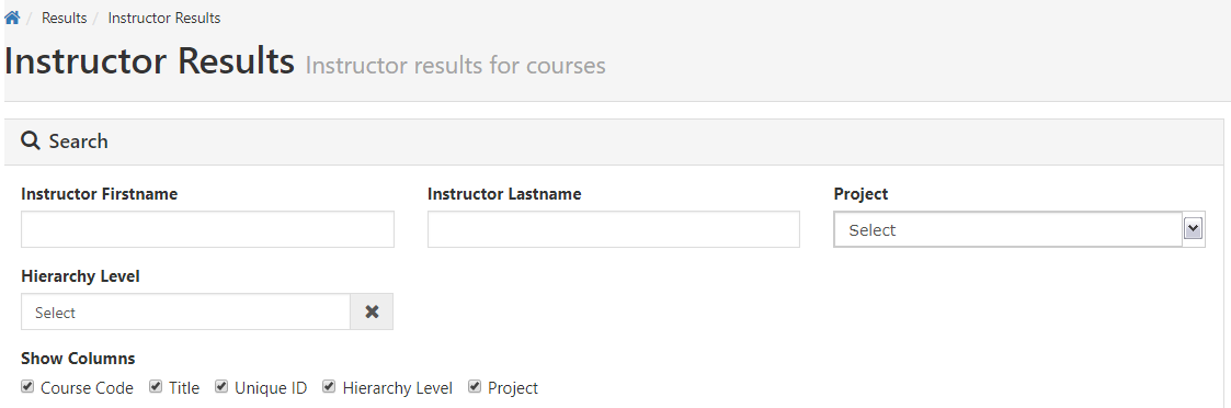 Graphic of Instructor Results Search Options