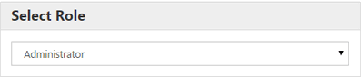 The Select Role field showing an Administrator set on the dropdown.