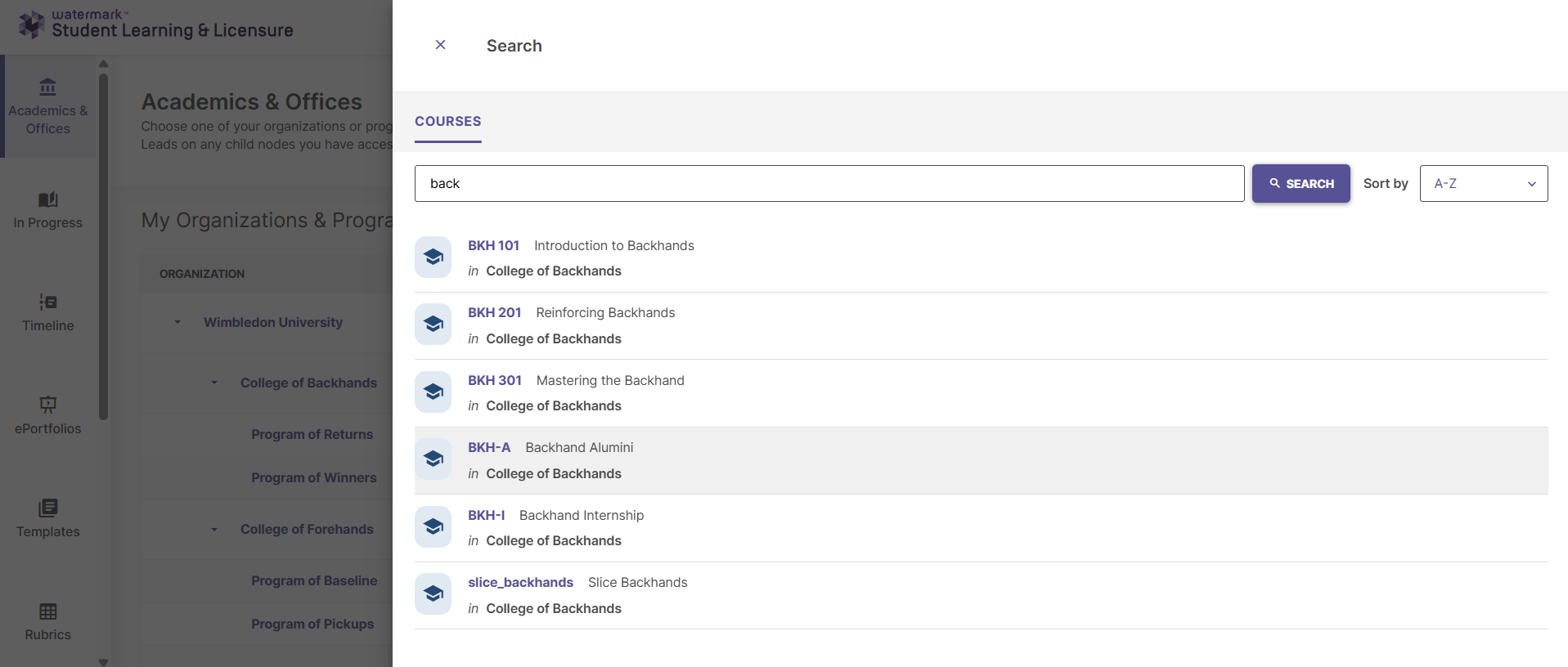 Screenshot showing paginated search results