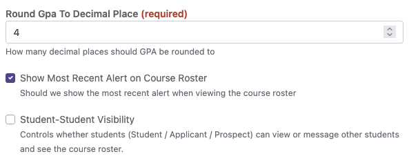 Image showing checkbox for student to student visibility