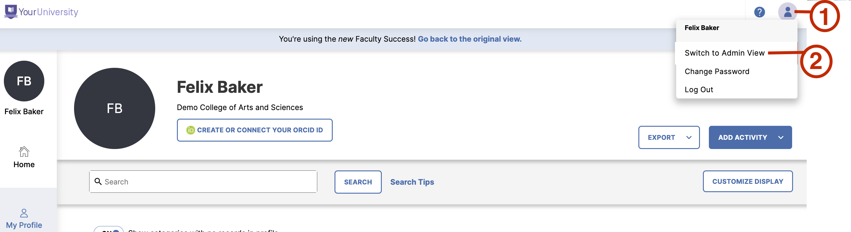 Screenshot showing items 1 and 2 listed below