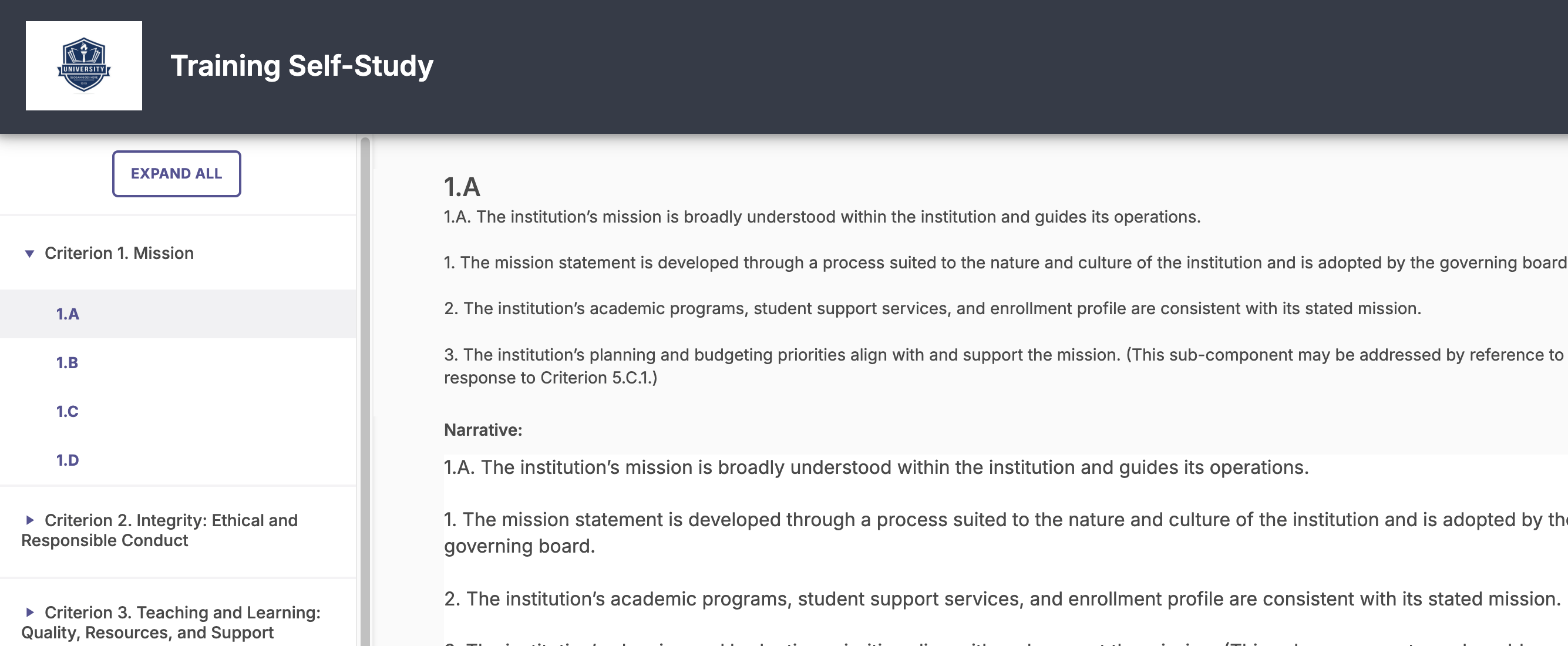 View of the logo branding in online version to show consistency