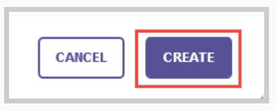 The section showing Cancel and a highlighted Create button side by side.