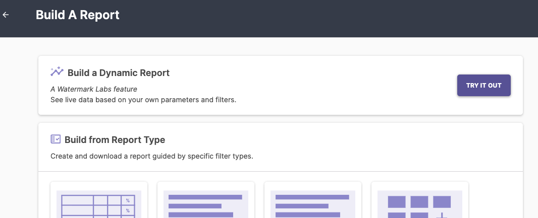 screenshot showing the Dynamic Report and the Try It Out button at the top of the next page