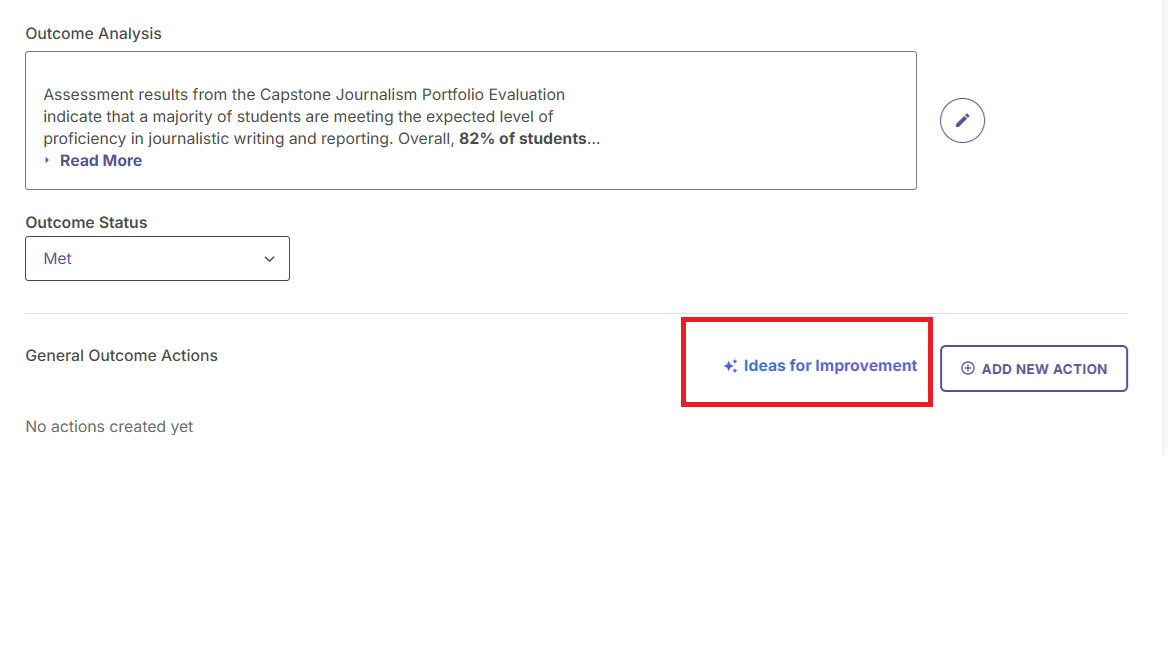 To launch the AI, click Ideas for Improvement button.