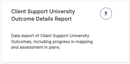 The "Client Support University Outcome Details Report"