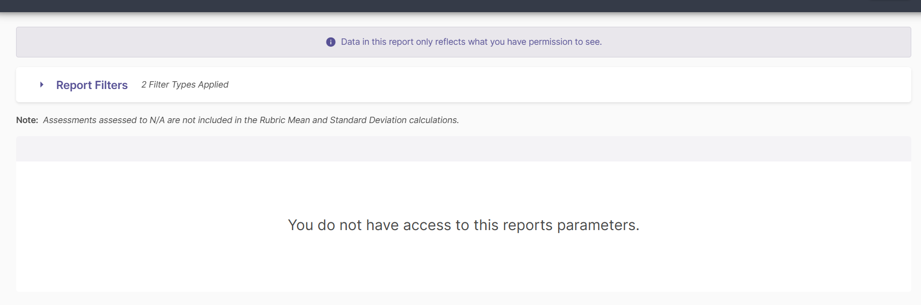 An empty state view shown to users without sufficient data permissions.