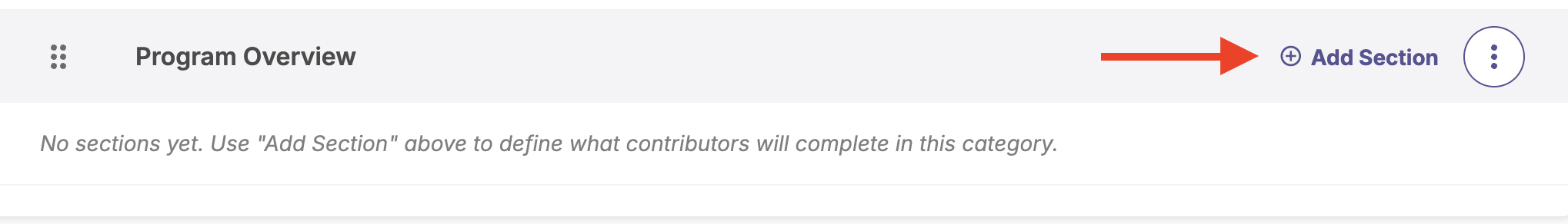 The Add Section button located beneath a specific category header.