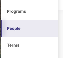 The navigation menu focusing on the highlighted People tab option.