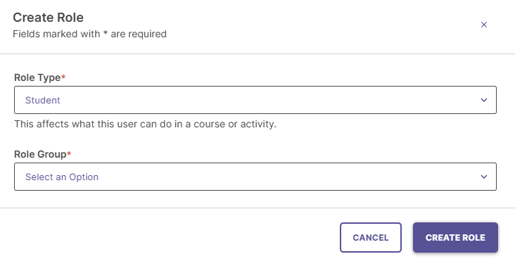 Membership page showing Create Role button.