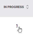The In Progress column with the number 1 displayed as a clickable link.