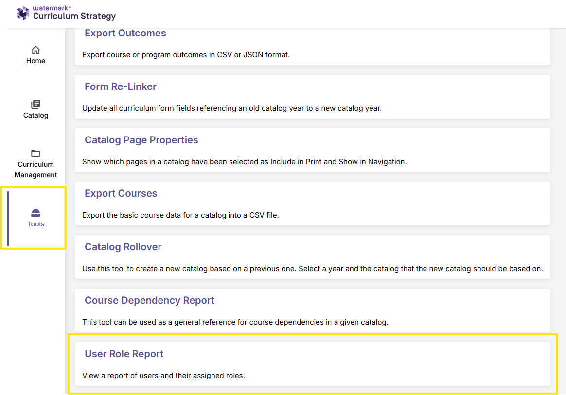 New User Report tool located on the Tools Dashboard.png
