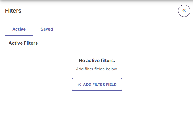 Active Filters overview screen listing currently applied filters