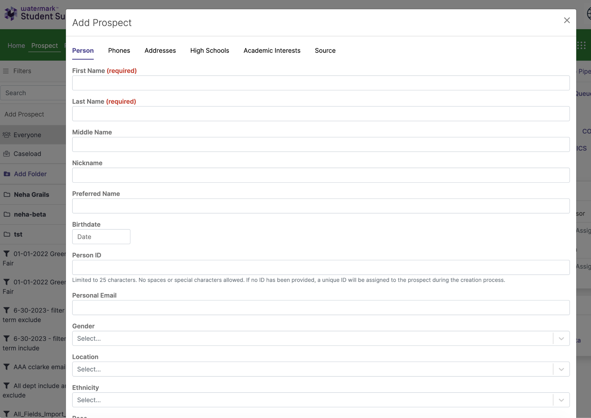 Add Prospect