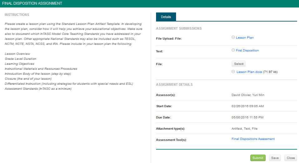 Supported File Types, Assignments, Assessments