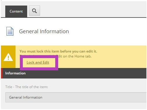 The 'Lock and Edit' link in the warning message highlighted.