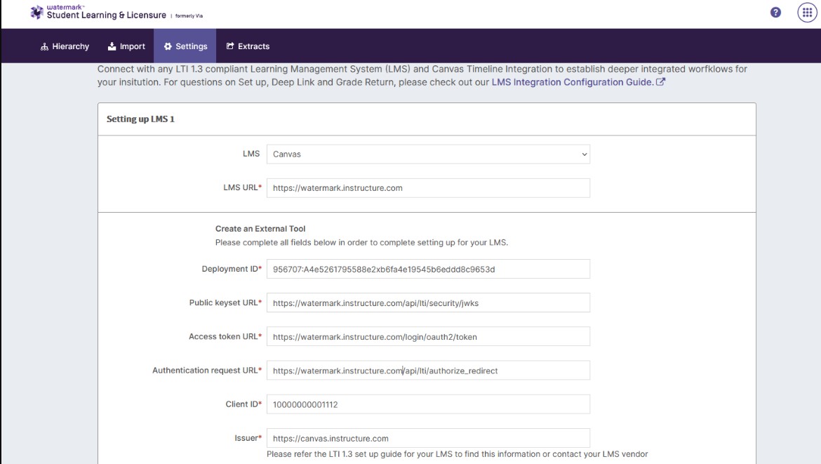 Canvas LTI 1.3 Integration Administrator Setup Watermark