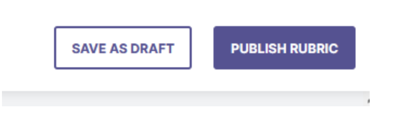 The ‘Save Draft’ and ‘Publish Rubric’ buttons.