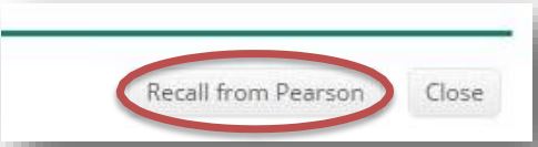 The section showing Recall from Pearson and Close buttons. Recall from Pearson highlighted.