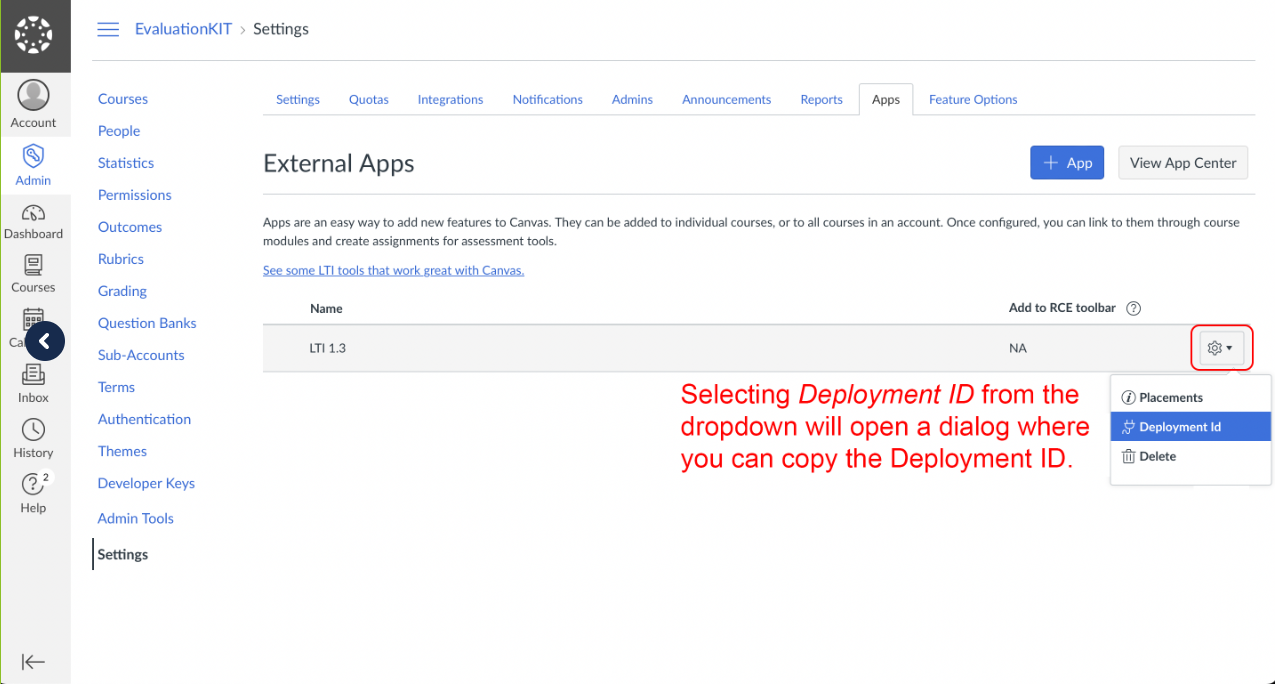 Adding a Static LTI 1.3 Link in Canvas Watermark