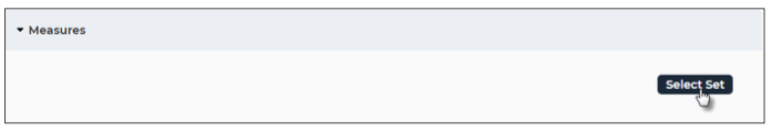 A measures section with select set button.